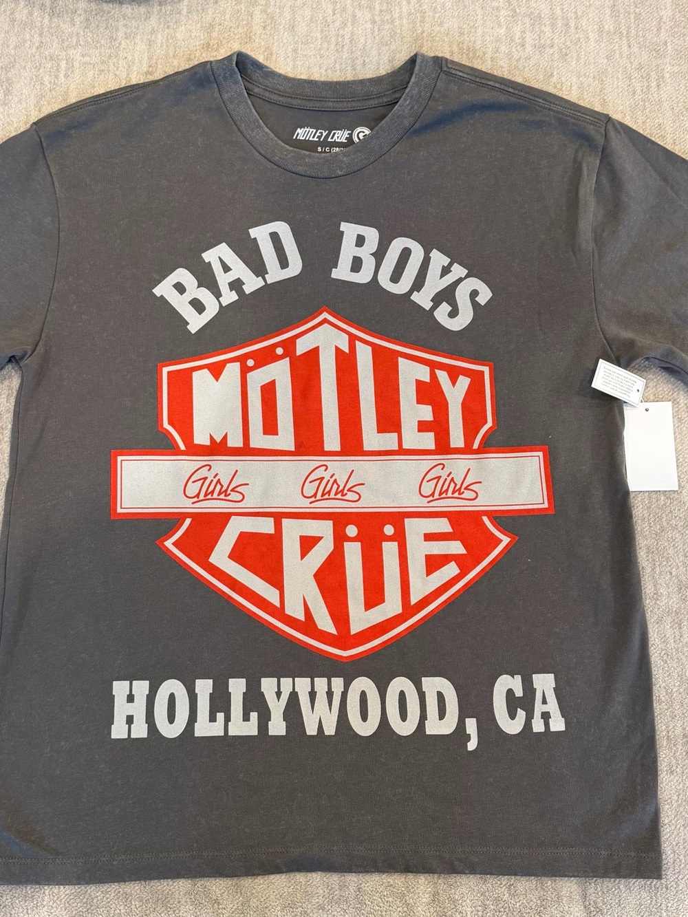 'Bad Boys' Graphic Tee - Motley Crue Hollywood, CA Black & Red size small NWT